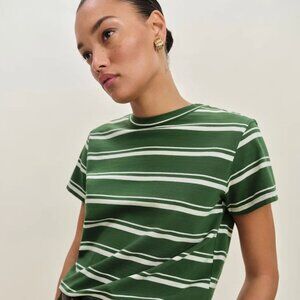 Reformation Rowan Crew Tee in Laguna Stripe